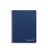 Cuaderno espiral liderpapel cuarto witty tapa dura 80h 75gr cuadro 4mm con margen color azul marino