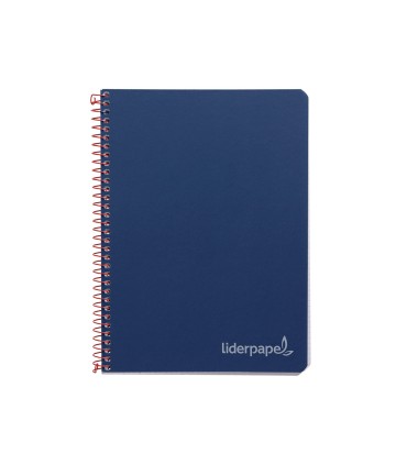 Cuaderno espiral liderpapel cuarto witty tapa dura 80h 75gr cuadro 4mm con margen color azul marino