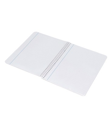 Cuaderno espiral liderpapel cuarto witty tapa dura 80h 75gr cuadro 4mm con margen color celeste