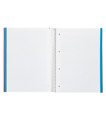 Cuaderno espiral liderpapel a4 micro jolly tapa forrada 140h 75 gr cuadro 4mm 5 bandas4 taladros colores surtidos