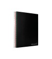 Cuaderno espiral liderpapel a4 micro jolly tapa forrada 140h 75 gr cuadro 5mm 5 bandas 4 taladros color negro