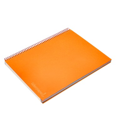 Cuaderno espiral liderpapel a4 micro jolly tapa forrada 140h 75 gr cuadro 5mm 5 bandas4 taladros color naranja