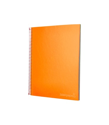 Cuaderno espiral liderpapel a4 micro jolly tapa forrada 140h 75 gr cuadro 5mm 5 bandas4 taladros color naranja