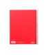 Cuaderno espiral liderpapel a4 micro jolly tapa forrada 140h 75 gr cuadro 5mm 5 bandas 4 taladros color rojo