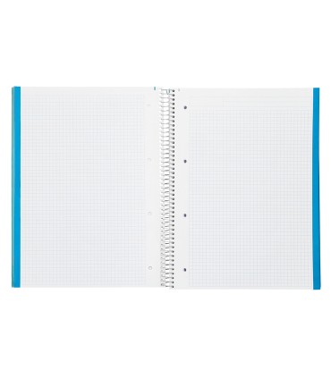 Cuaderno espiral liderpapel a4 micro jolly tapa forrada 140h 75 gr cuadro 5mm 5 bandas4 taladros color celeste