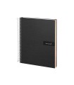 Cuaderno espiral liderpapel a5 micro crafty tapa forrada 120h 90 gr cuadro 5mm 5 bandas6 taladros color negro