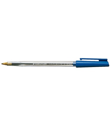 Boligrafo staedtler stick azul con capuchon