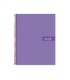 Cuaderno espiral liderpapel a5 micro crafty tapa forrada 120h 90 gr cuadro 5mm 5 bandas6 taladros color violeta