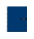 Cuaderno espiral liderpapel a5 micro crafty tapa forrada 120h 90 gr cuadro 5mm 5 bandas6 taladros color azul