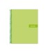 Cuaderno espiral liderpapel a5 micro crafty tapa forrada 120h 90 gr cuadro 5mm 5 bandas6 taladros color verde