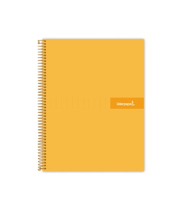 Cuaderno espiral liderpapel a5 micro crafty tapa forrada 120h 90 gr cuadro 5mm 5 bandas6 taladros color naranja