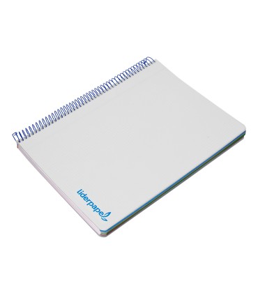 Cuaderno espiral liderpapel a5 micro wonder tapa plastico 120h 90g cuadro 5mm 5 bandas 6 taladros color gris