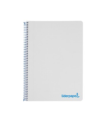 Cuaderno espiral liderpapel a5 micro wonder tapa plastico 120h 90g cuadro 5mm 5 bandas 6 taladros color gris