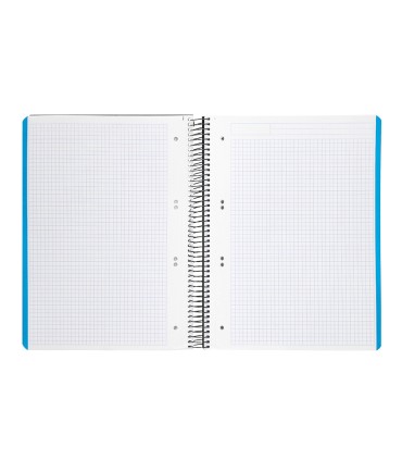 Cuaderno espiral liderpapel a5 micro wonder tapa plastico 120h 90g cuadro 5mm 5 bandas 6 taladros color negro