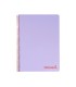 Cuaderno espiral liderpapel a5 micro wonder tapa plastico 120h 90g cuadro 5mm 5 bandas 6 taladros color violeta