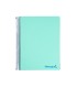 Cuaderno espiral liderpapel a5 micro wonder tapa plastico 120h 90g cuadro 5mm 5 bandas 6 taladros color verde