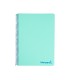 Cuaderno espiral liderpapel a5 micro wonder tapa plastico 120h 90g cuadro 5mm 5 bandas 6 taladros color verde