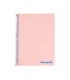 Cuaderno espiral liderpapel a5 micro wonder tapa plastico 120h 90g cuadro 5mm 5 bandas 6 taladros color rosa