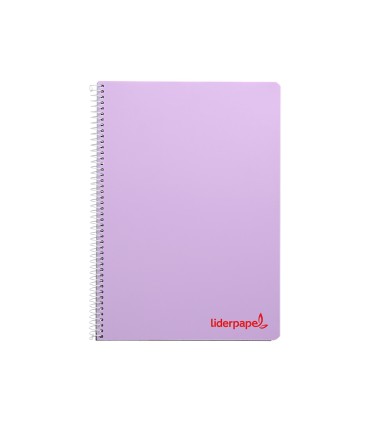 Cuaderno espiral liderpapel a5 wonder tapa plastico 80h 90g cuadro 4mm con margen colores surtidos