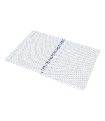 Cuaderno espiral liderpapel a4 wonder tapa plastico 80h 90gr cuadro 4mm con margen color gris