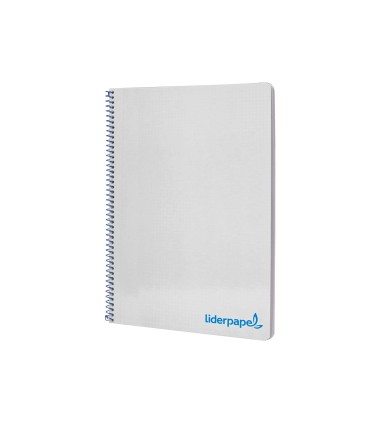 Cuaderno espiral liderpapel a4 wonder tapa plastico 80h 90gr cuadro 4mm con margen color gris