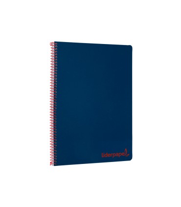 Cuaderno espiral liderpapel a4 wonder tapa plastico 80h 90gr cuadro 4mm con margen color azul marino