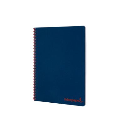 Cuaderno espiral liderpapel a4 wonder tapa plastico 80h 90gr cuadro 4mm con margen color azul marino