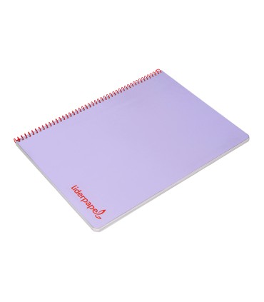 Cuaderno espiral liderpapel a4 wonder tapa plastico 80h 90gr cuadro 4mm con margen color violeta