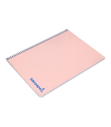 Cuaderno espiral liderpapel a4 wonder tapa plastico 80h 90gr cuadro 4mm con margen color rosa