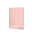 Cuaderno espiral liderpapel a4 wonder tapa plastico 80h 90gr cuadro 4mm con margen color rosa