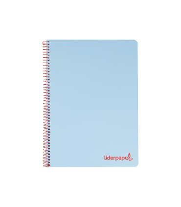 Cuaderno espiral liderpapel a4 wonder tapa plastico 80h 90gr cuadro 4mm con margen color azul