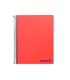 Cuaderno espiral liderpapel a4 micro wonder tapa plastico 120h 90 gr cuadro 5 mm 5 bandas 4 taladros color rojo