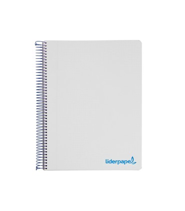 Cuaderno espiral liderpapel a4 micro wonder tapa plastico 120h 90 gr cuadro 5 mm 5 bandas 4 taladros color gris