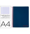 Cuaderno espiral liderpapel a4 micro wonder tapa plastico 120h 90 gr cuadro 5 mm 5 banda4 taladros color azul marino