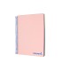 Cuaderno espiral liderpapel a4 micro wonder tapa plastico 120h 90 gr cuadro 5 mm 5 bandas 4 taladros color rosa