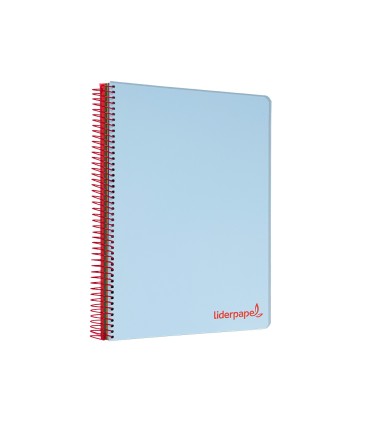 Cuaderno espiral liderpapel a4 micro wonder tapa plastico 120h 90 gr cuadro 5 mm 5 banda4 taladros color celeste