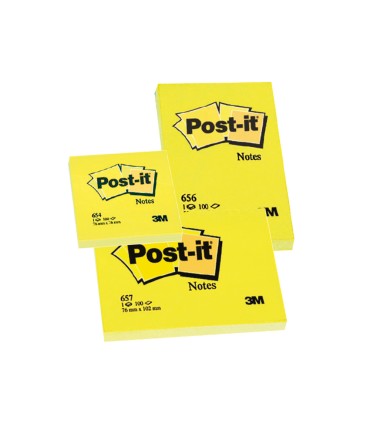 Bloc de notas adhesivas quita y pon post it 76x127 mm con 100 hojas 655