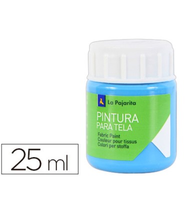 Pintura para tela la pajarita azul cyan 25 ml