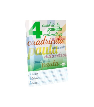 Libreta liderpapel pautaguia tapa cartoncillo 32 hojas din a4 70 gr cuadriculado pautado 4 mm