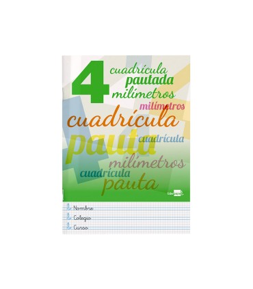 Libreta liderpapel pautaguia tapa cartoncillo 32 hojas din a4 70 gr cuadriculado pautado 4 mm