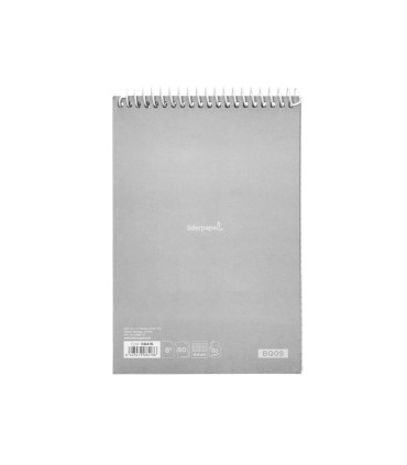 Cuaderno espiral liderpapel bolsillo octavo apaisado witty tapadura 80h 75gr cuadro 4 mm colores surtidos