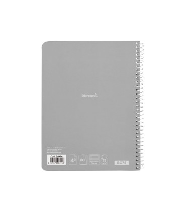 Cuaderno espiral liderpapel cuarto witty tapa dura 80h 75gr rayado montessori 5 mm colores surtidos