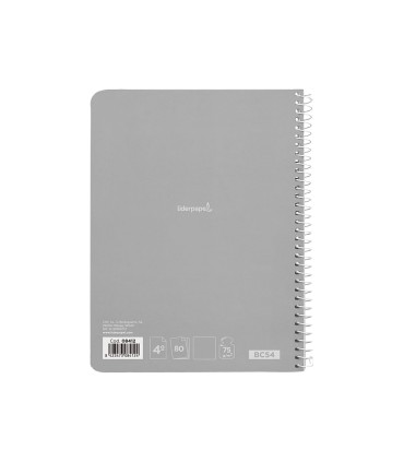 Cuaderno espiral liderpapel cuarto witty tapa dura 80h 75gr liso sin margen colores surtidos