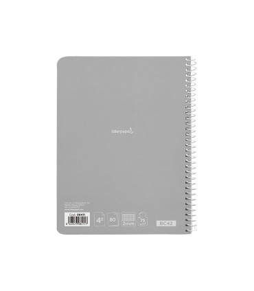 Cuaderno espiral liderpapel cuarto witty tapa dura 80h 75gr milimetrado 2mm colores surtidos