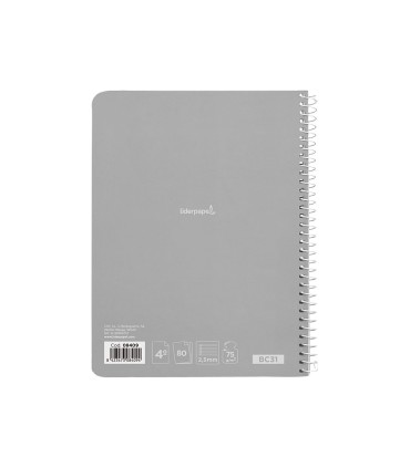 Cuaderno espiral liderpapel cuarto witty tapa dura 80h 75gr pauta estrecha 25mm conmargen colores surtidos