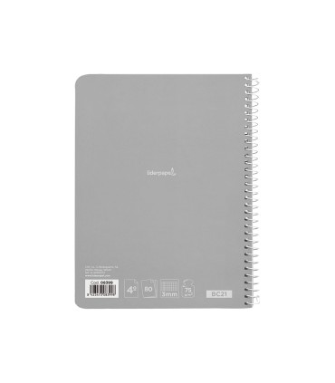 Cuaderno espiral liderpapel cuarto witty tapa dura 80h 75gr cuadro 3mm con margen colores surtidos