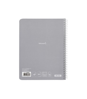 Cuaderno espiral liderpapel cuarto smart tapa blanda 80h 60gr rayado montessori 35mm colores surtidos