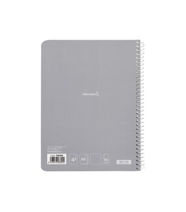 Cuaderno espiral liderpapel cuarto smart tapa blanda 80h 60gr liso sin margen colores surtidos