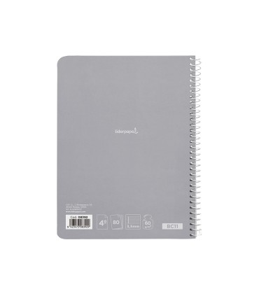 Cuaderno espiral liderpapel cuarto smart tapa blanda 80h 60gr pauta 35mm con margen colores surtidos