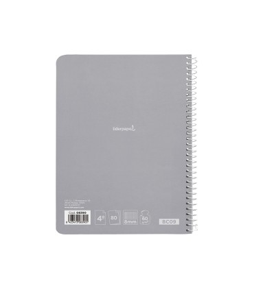 Cuaderno espiral liderpapel cuarto smart tapa blanda 80h 60gr cuadro 8mm con margen colores surtidos